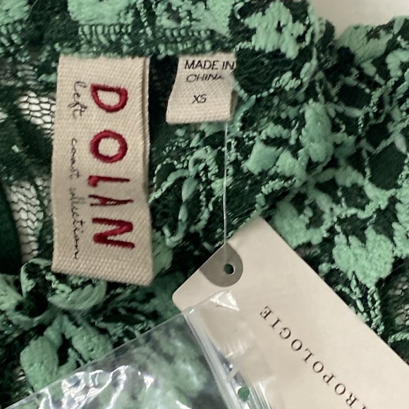 Anthropology Dolan green Lacey holiday top shirt blouse sz XS NEW - Picture 2 of 5